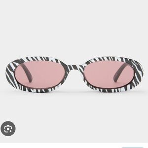 Le Specs Outta Love White Tiger Sunglasses Animal Print 90’s Style Oval
